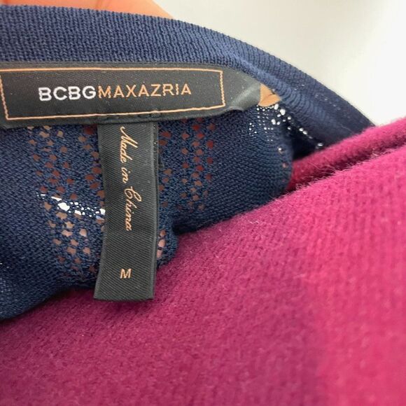BCBGMaxazria Kory Navy Blue Knite Dress, no underlining M - Picture 5 of 9